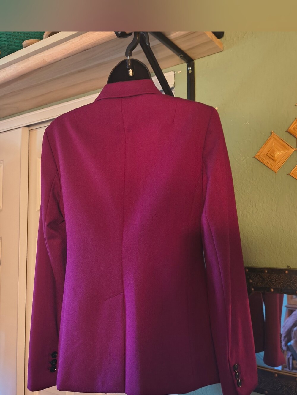 Banana Republic Long and Lean Single Button Blazer Magenta Berry Purple Size 4 - Picture 14 of 16